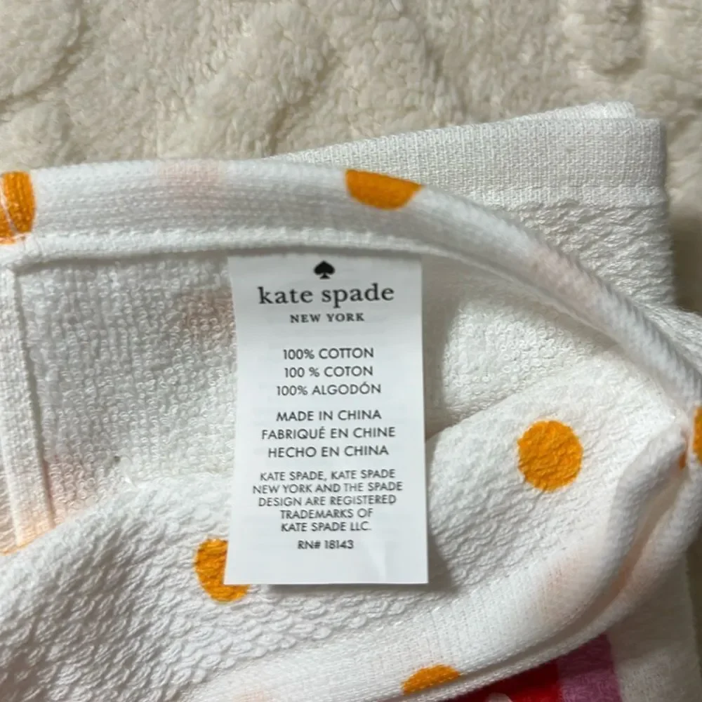 kate spade Cocktail Glass Ice Bubbles Orange Peel White Cotton Kitchen Towels